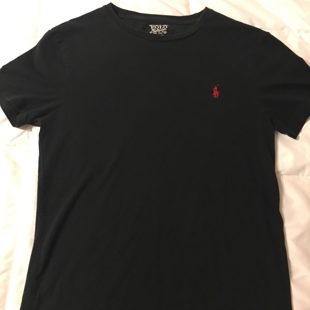 Black and red polo T-shirt